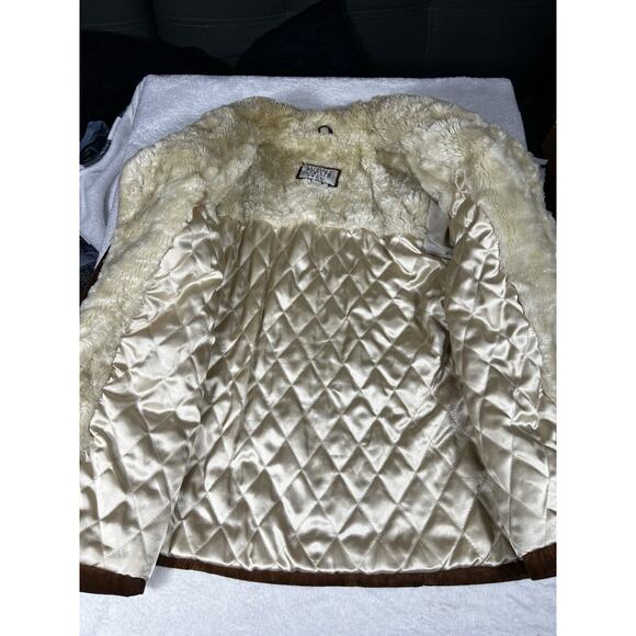 Vintage Wilsons Leather Maxima Suede Faux Fur Trim Jacket in Brown Size XL - Picture 8 of 14